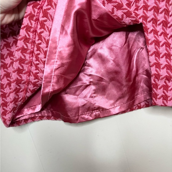 AFRM Melody micro Mini Skirt Size M Pink and Red, Lined slit tweed - Picture 8 of 11